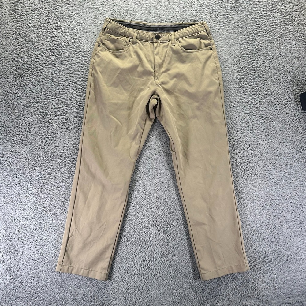 Lee Extreme Motion Mens 34x30 Beige Polyester Golf Straight Sports Performance